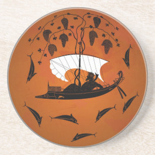 En Grès Dionysus et les dessous de verre de dauphins