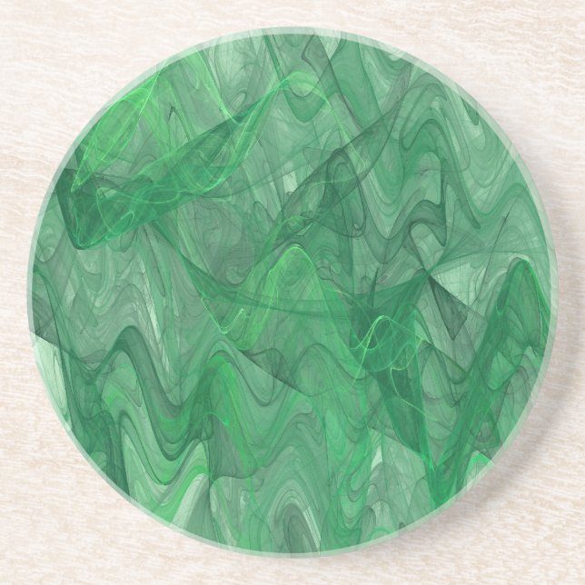 En Grès Divers série-3— Dessous de verre vert 1 de (Devant)