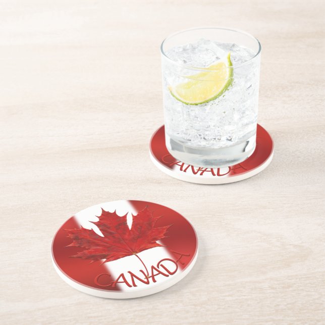 En Grès Drapeau Canada Dessous de verre souvenir Canada Ca (Côté)