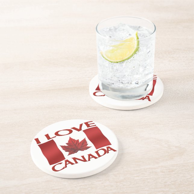 En Grès Drapeau Canada Dessous de verre souvenir personnal (Côté)