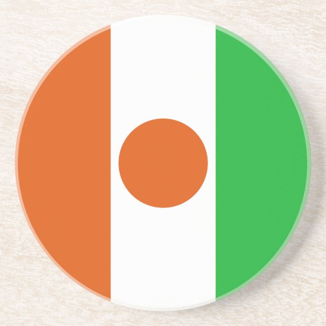 En Grès Drapeau du Dessous de verre du Niger (Devant)