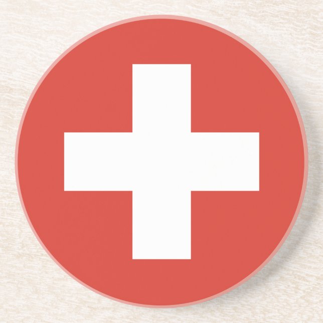 En Grès Drapeau du Dessous de verre suisse (Devant)