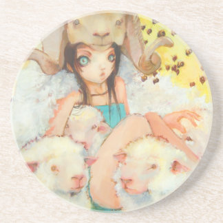 En Grès Elle dessous de verre de enfoncement d'abeille