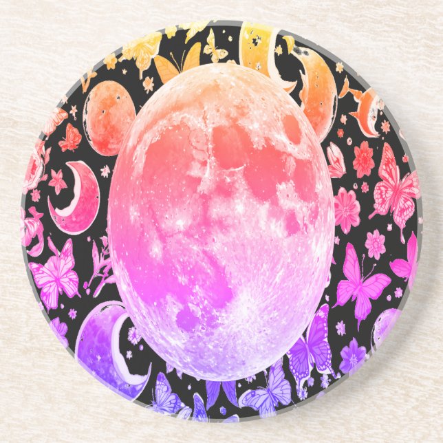 En Grès Ensemble de Dessous de verre de phase de lune cosm (Devant)