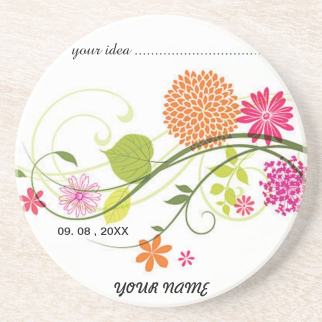 En Grès Ensemble de Dessous de verre fleurs sauvages, Desi (Devant)