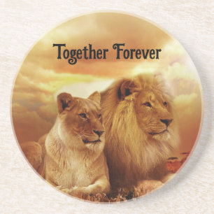 En Grès Ensemble Forever Lions Sandstone Dessous de verre