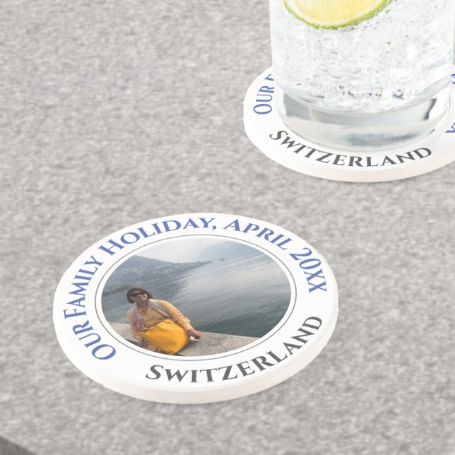 En Grès Famille Vacances Souvenir Dessous de verre (Créateur téléchargé)