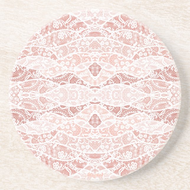 En Grès Faux White Lace Floral Fishnet Dessous de verre (Devant)