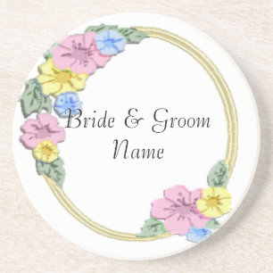 En Grès Fête de mariage florale Dessous de verre Réception