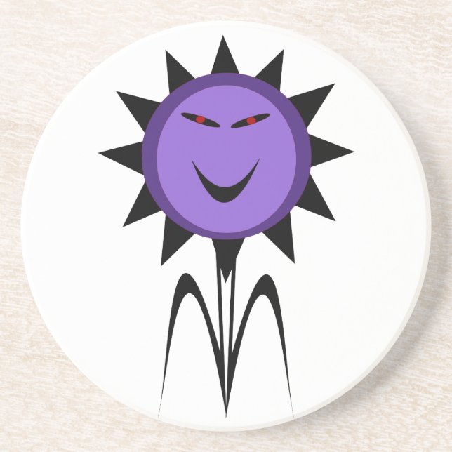 En Grès Fleur maléfique Dessous de verre d'Halloween Kawai (Devant)
