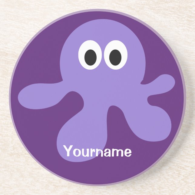 En Grès Funny Octopus dessous de verre monogramme personna (Devant)