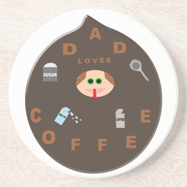 En Grès Funny Papa Monster aime les Dessous de verre de ca (Devant)