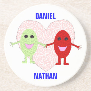 En Grès Gay Mens Love Heart Graphiques Dessous de verre pe