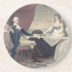 En Grès George Washington et son dessous de verre familial