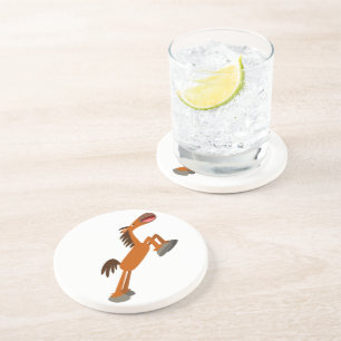 En Grès Giddyup, Horsey ! Dessous de verre Cartoon Horse