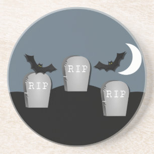 En Grès Gloomy Graveyard Dessous de verre d'Halloween