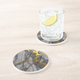 En Grès Graphite moderne tendance Gris et Dessous de verre