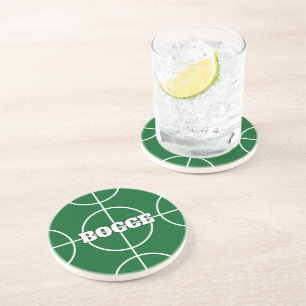 En Grès Green Bocce Ball dessous de verre de boisson perso