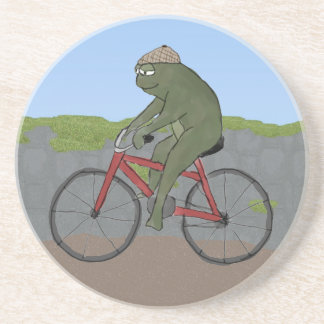 En Grès Grenouille gentilhomme sur un Dessous de verre à v