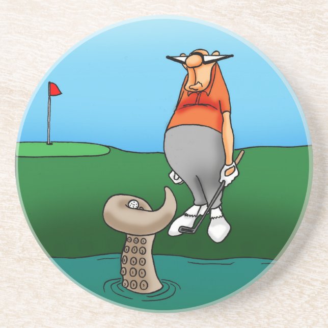 En Grès Hilarious Golf Humour Dessous de verre cadeau (Devant)