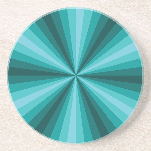 En Grès Illusion d'optique Dessous de verre Aqua (Devant)