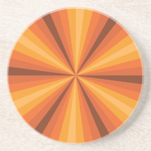 En Grès Illusion d'optique dessous de verre orange