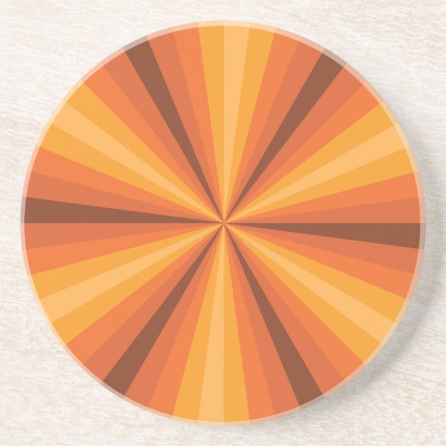 En Grès Illusion d'optique dessous de verre orange (Devant)