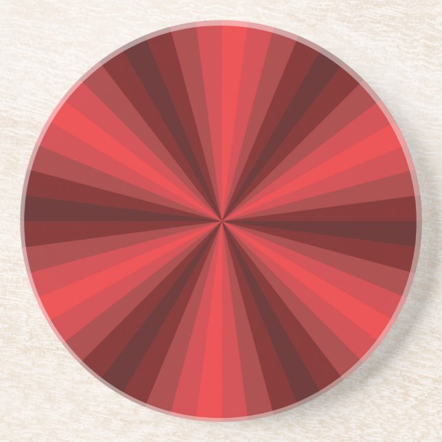 En Grès Illusion d'optique dessous de verre rouge (Devant)