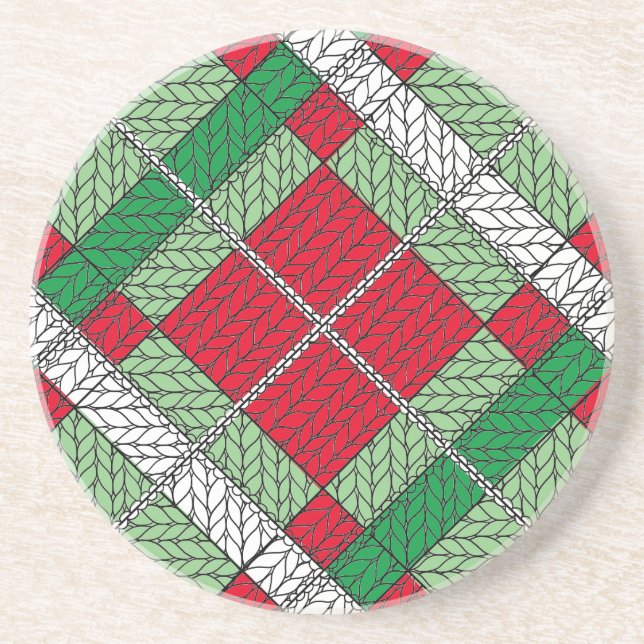 En Grès JACQUARD DE VACANCES KNIT Dessous de verre rond de (Devant)