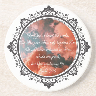 En Grès John 3:16 Dessous de verre Sandstone