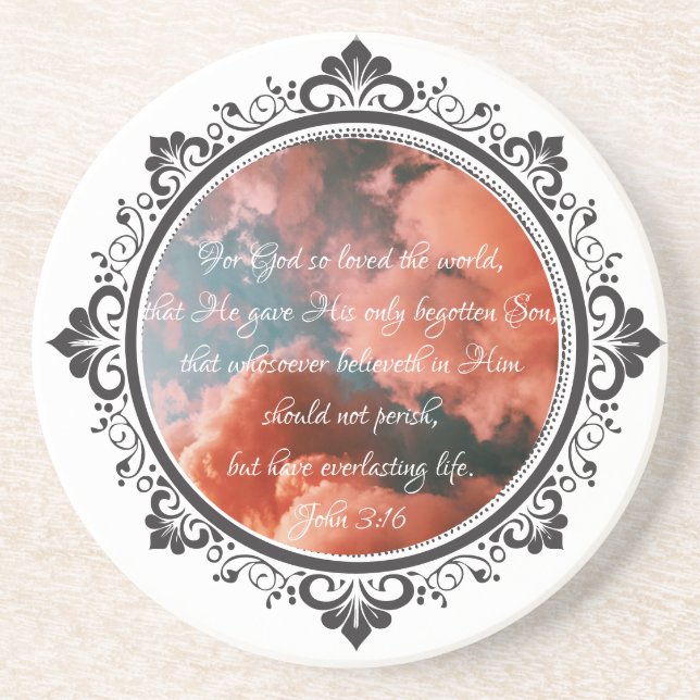 En Grès John 3:16 Dessous de verre Sandstone (Devant)
