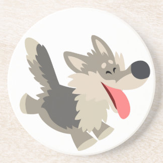 En Grès Joli Dessous de verre de caricature de Wolf