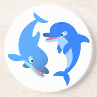 Joli jeu Dessous de verre de dauphins de dessin
