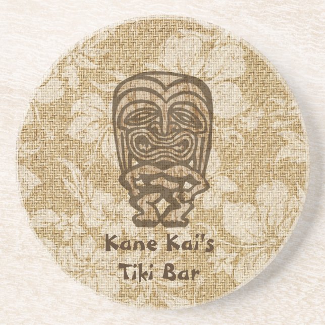En Grès Ku-Tiki Hawaiian Tiki Bar Dessous de verre (Devant)