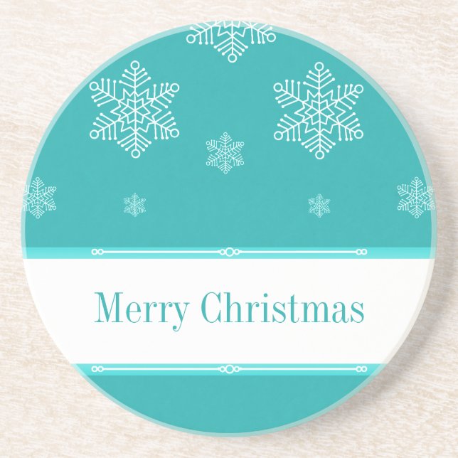 En Grès Laisse-le Dessous de verre de neige, Aqua (Devant)