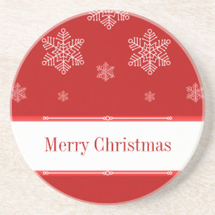 En Grès Laisse-le Dessous de verre de neige, Rouge