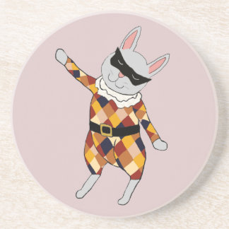 En Grès Lapin Harlequin Danseur Dessous de Verre