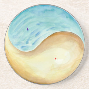 En Grès "Lavé et loin balayés" dessous de verre de