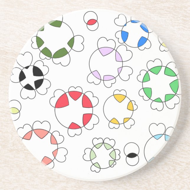 En Grès Le chapeau fixé au dessous de verre rond (Devant)