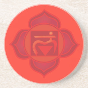 En Grès Le Dessous de verre de boisson Root Chakra