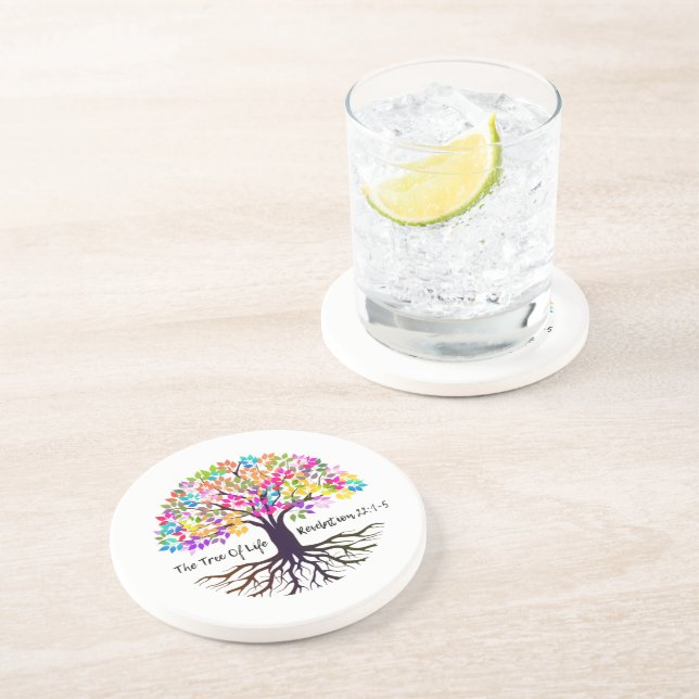 En Grès Le Dessous de verre De L'Arbre De Vie (Côté)