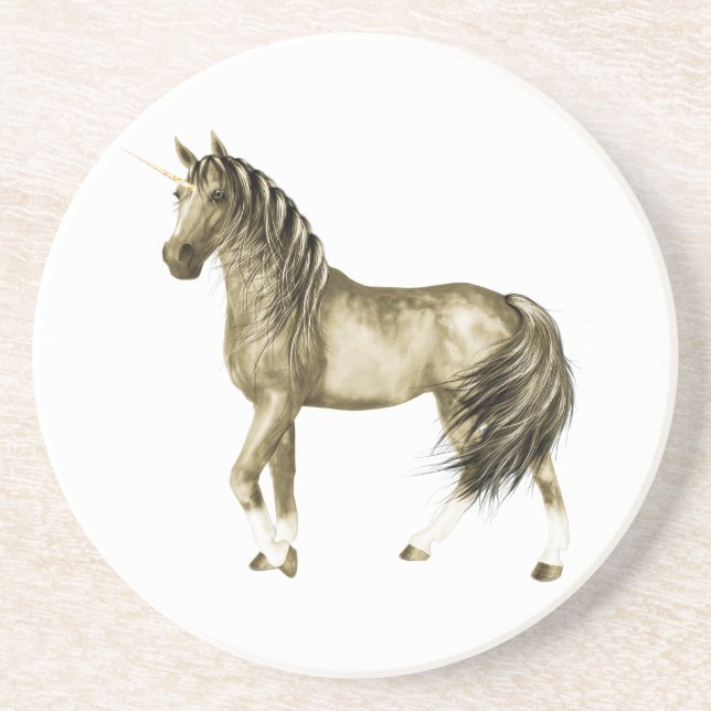 En Grès le Dessous de verre Golden Unicorn (Devant)