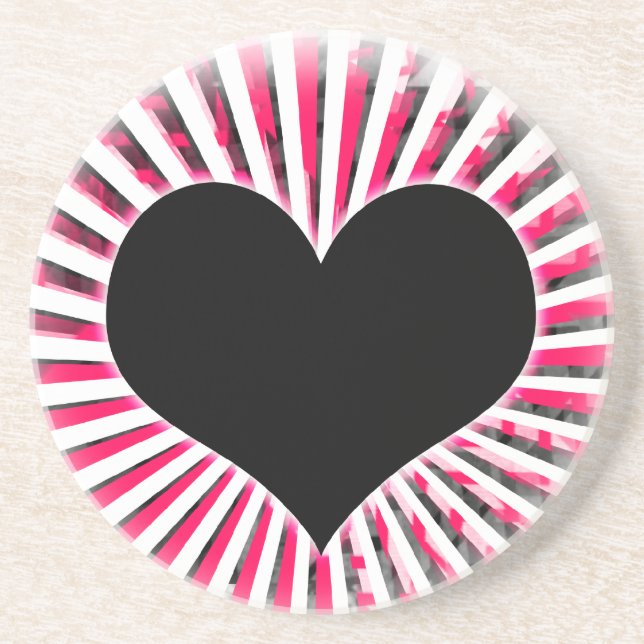 En Grès Les rayons de mon Dessous de verre du coeur (Devant)
