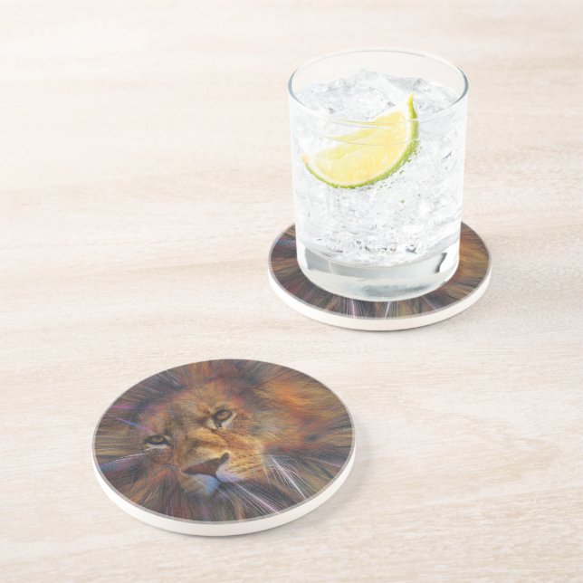 En Grès Lion dans la galerie Dessous de verre Sandstone (Côté)