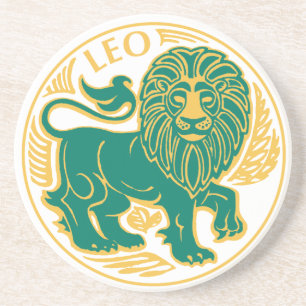 En Grès Lion du zodiaque sur un Dessous de verre