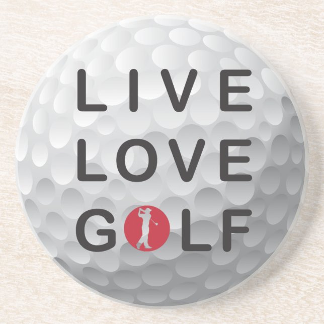 En Grès live love golf dessous de verre de grès. (Devant)
