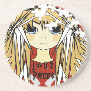 En Grès Luv U 2 pièces Anime Girl Dessous de verre