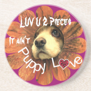 En Grès Luv U 2 pièces Il n'est pas chiot Dessous de verre