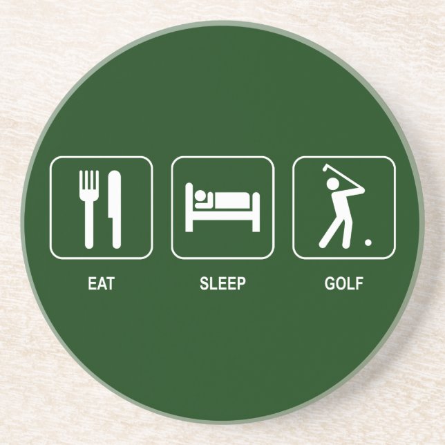 En Grès Mangez les dessous de verre de golf de sommeil (Devant)