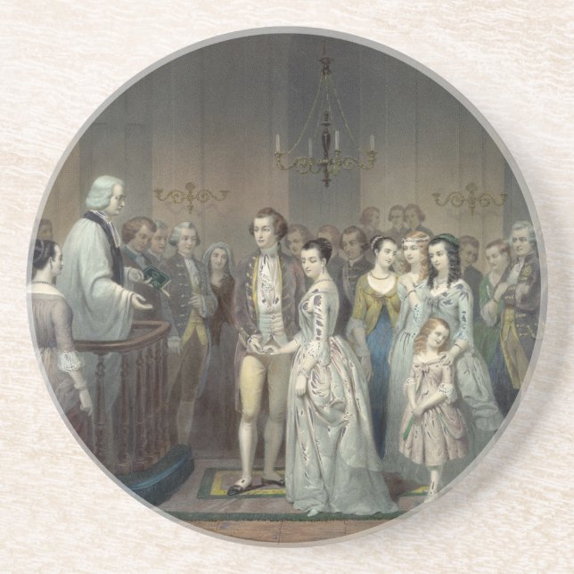 En Grès Mariage du dessous de verre George Washington (Devant)